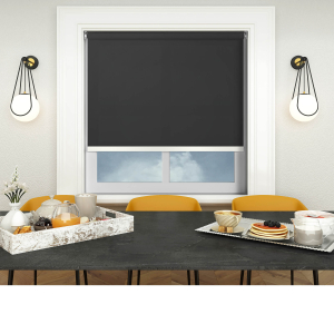 Origin Black White Bottom Bar Cordless Roller Blinds