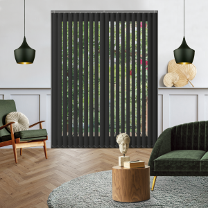 Origin Black Vertical Blinds Open