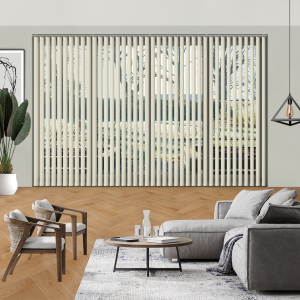 Origin Delicate Cream Replacement Vertical Blind Slats Open