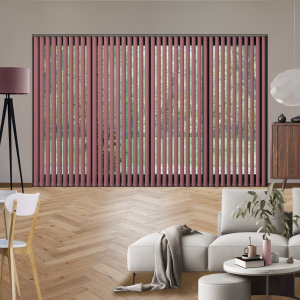 Origin Plum Vertical Blinds Open