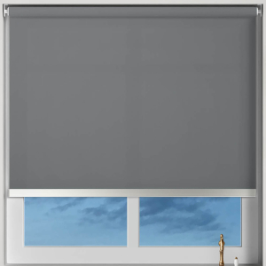 Origin Rock Grey Chrome Bottom Bar Cordless Roller Blinds Frame