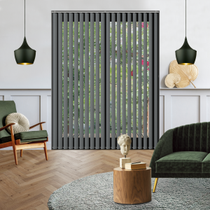 Origin Rock Grey Vertical Blinds Open