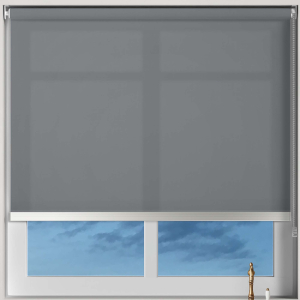 Origin Rock Grey Chrome Bottom Bar Roller Blinds Frame