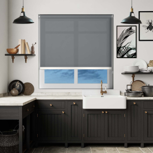 Origin Rock Grey White Bottom Bar Roller Blinds