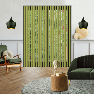 Origin Vine Green Replacement Vertical Blind Slats Open
