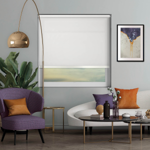 Origin White White Bottom Bar Cordless Roller Blinds