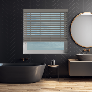 Orion Faux Wood Wood Venetian Blinds Open