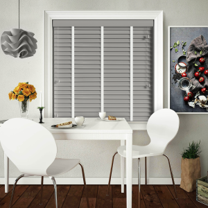 Pavillion with Arctic Tape Wood Venetian Blinds