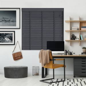 Phantom Grey with Tape Wood Venetian Blinds