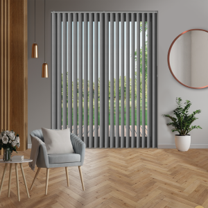 Pula Grey Replacement Vertical Blind Slats Open