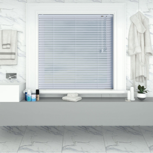 Pure White Gloss Venetian Blinds Open