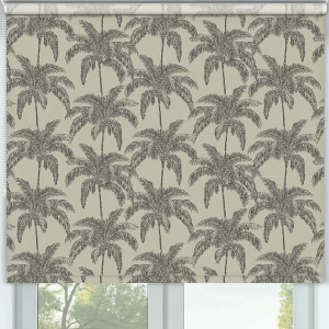 Retro Palm Black Roller Blinds Frame