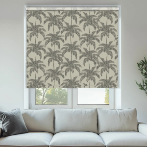 Retro Palm Black Roller Blinds