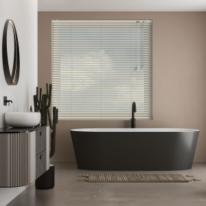 Rich Cream Venetian Blinds Open