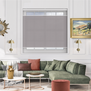 Sable Taupe Cordless Top Down Bottom Up Honeycomb Pleated Blind Open