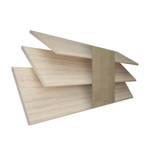Scandi Oak Wood Grain Faux Wood with Hessian Tape Wood Venetian Blinds 3 Slats