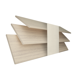 Scandi Oak Wood Grain Faux Wood with Vanilla Tape Wood Venetian Blinds 3 Slats