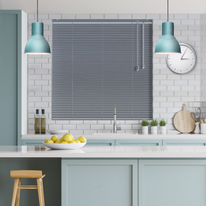 Scratched Silver Venetian Blinds