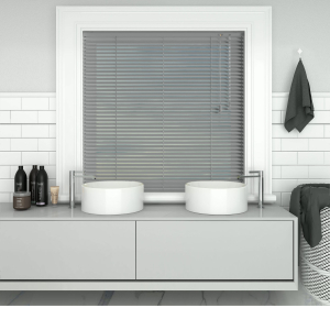 Shadow Grey Venetian Blinds Open