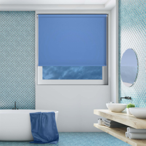 Shower Safe Blue Cordless Roller Blinds
