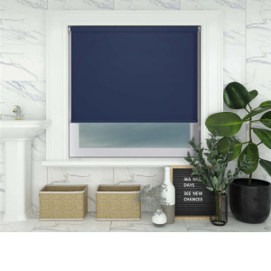 Shower Safe Navy Roller Blinds
