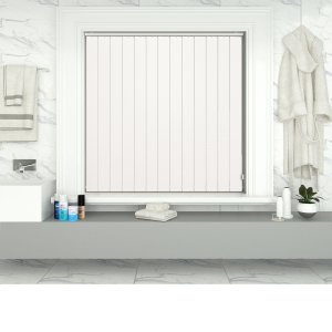 Shower Safe White Vertical Blinds