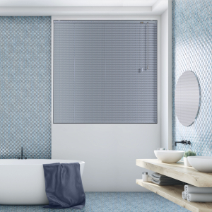 Silver Blue Texture Venetian Blinds