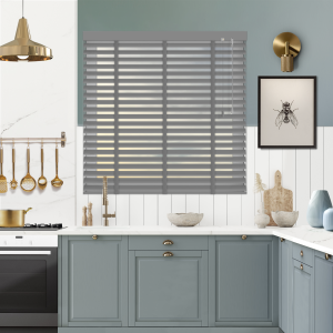 Slate Rock with Mystery Tape Venetian Blinds Open