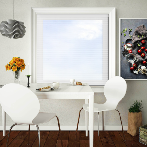 Soft Sheer White Cordless Honeycomb Pleated Blind Closed