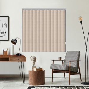 Sonata Sand Rigid PVC Vertical Blinds Closed