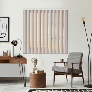 Sonata Sand Rigid PVC Vertical Blinds Open