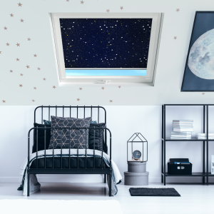Starry Night (BLACKOUT) Duratech Roof Window Blinds White Frame