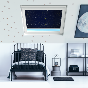 Starry Night (BLACKOUT) Keylite Roof Window Blinds White Frame