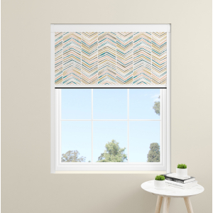 Subtle Aquamarine Zigzag XL Bloc Blinds Cassette Blinds Inside Fit