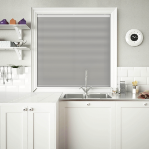 Tenso Ash Grey Cordless Honeycomb Pleated Blind Closed