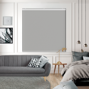 Tenso Ash Grey Blackout Cordless Honeycomb Pleated Blind Closed