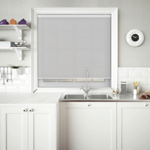 Tenso Frost White Cordless Honeycomb Pleated Blind Open