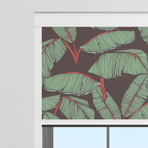 Tropical Leaf Charcoal Electric BlocOut Cassette Blinds Specs