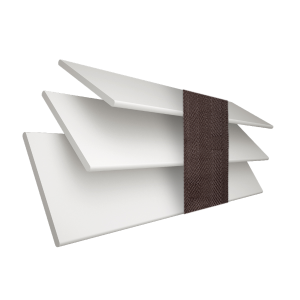 True White Faux Wood with Coffee Tape Wood Venetian Blinds 3 Slats