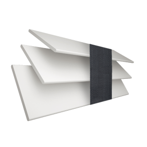 True White Faux Wood with Dusk Tape Wood Venetian Blinds 3 Slats