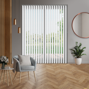 Varo White Vertical Blinds Open