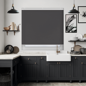 Velto Charcoal Cordless Honeycomb Pleated Blind Open
