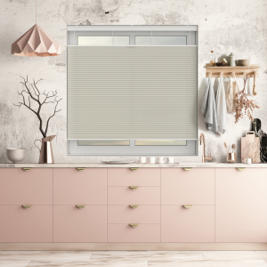 Velto Cotton Cream Cordless Top Down Bottom Up Honeycomb Pleated Blind Open