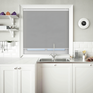 Velto Grey Dusk Cordless Honeycomb Pleated Blind Open