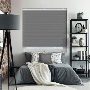 Velto Slate Blackout Cordless Honeycomb Pleated Blind Open
