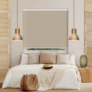 Vesso Honey Blackout Cordless Honeycomb Pleated Blind Open