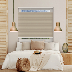 Vesso Honey Blackout Cordless Top Down Bottom Up Honeycomb Pleated Blind Open