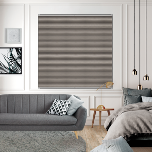 Tensioned Vexia Blackout Camel Pleated Honeycomb Blind Bottom Up Open