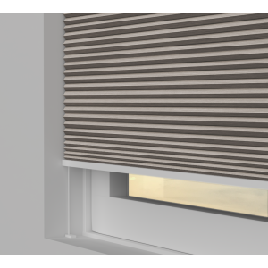 Tensioned Vexia Blackout Camel Pleated Honeycomb Blind Bottom Up Top Down Closed
