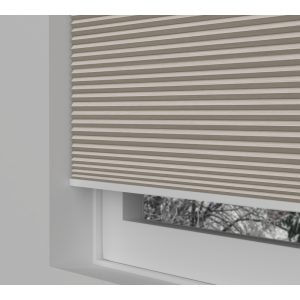 Free Hanging Vexia Blackout Stone Pleated Honeycomb Blind Side View